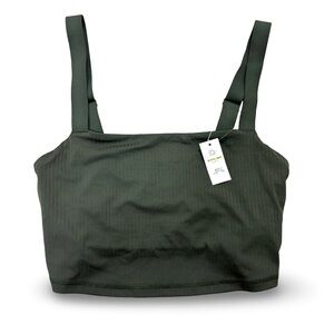 NWT Offline By Aerie Olive Green Bralette Top Thick Adjustable Straps Size M